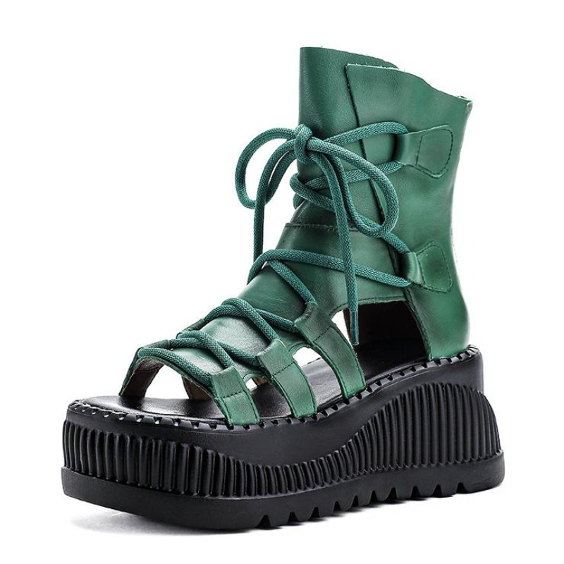 Ethnic Fashion For Ladies - Botines étnicos de cuero genuino de