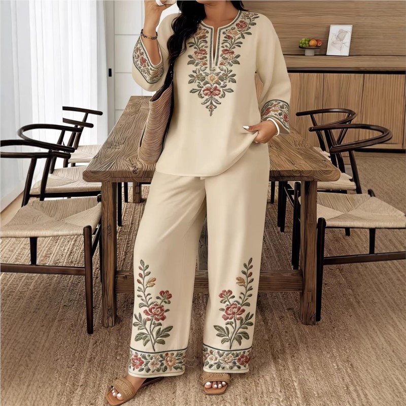 Ethnic Fashion For Ladies - Camisa de manga larga con cuello