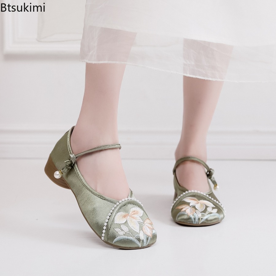 Ethnic Fashion - Zapatos de Mujer con Tacón Bajo,