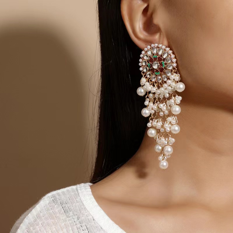Ethnic Indian Fashion - Pendientes de estilo exótico para mujer,