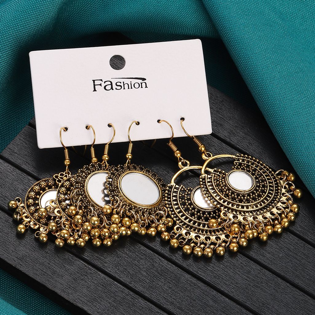 Ethnic Indian Fashion - Juego de pendientes de Color dorado