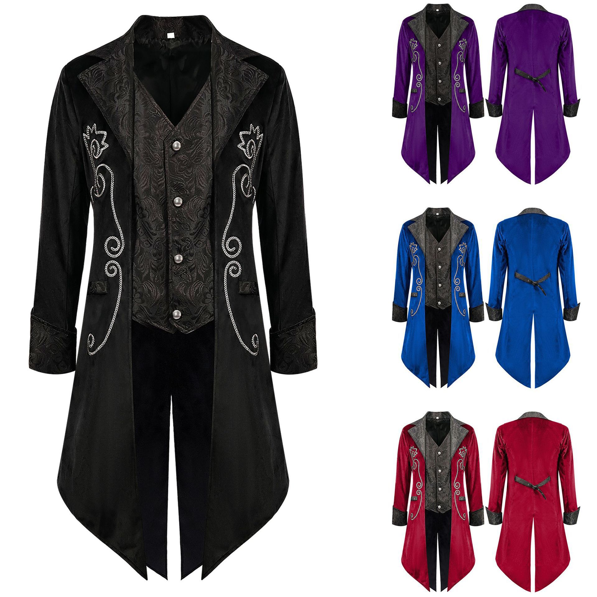 Ethnic Wear Model Fashion - Chaqueta de Esmoquin Estilo Punk Medieval