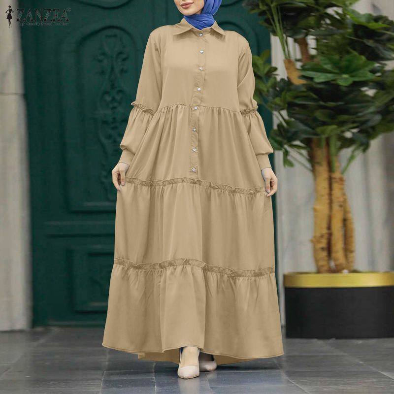 Abaya Modest Wear - ZANZEA Vestido largo modesto musulmán para