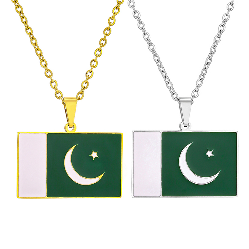 Ethnic Fashion Pakistan - Collar con colgante de bandera nacional