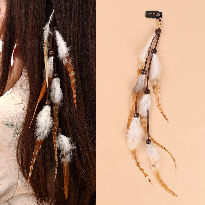 Ethnic Indian Fashion - Clip de pelo de plumas de