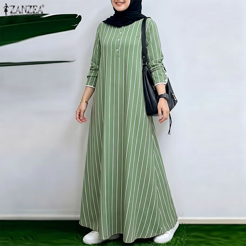 Vestido maxi a rayas modesto m - Abaya Modest Wear reseña y precio