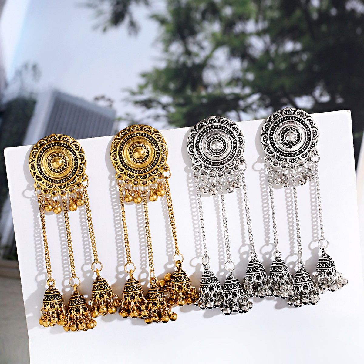 Pendientes largos étnicos Vint - Ethnic Indian Fashion reseña y precio