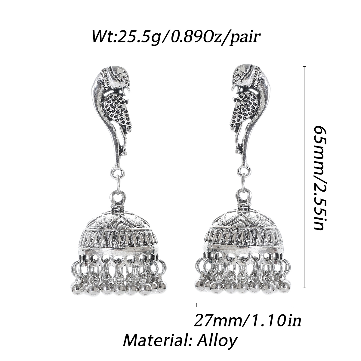 Pendientes de campana de pavo  - Ethnic Indian Fashion reseña y precio
