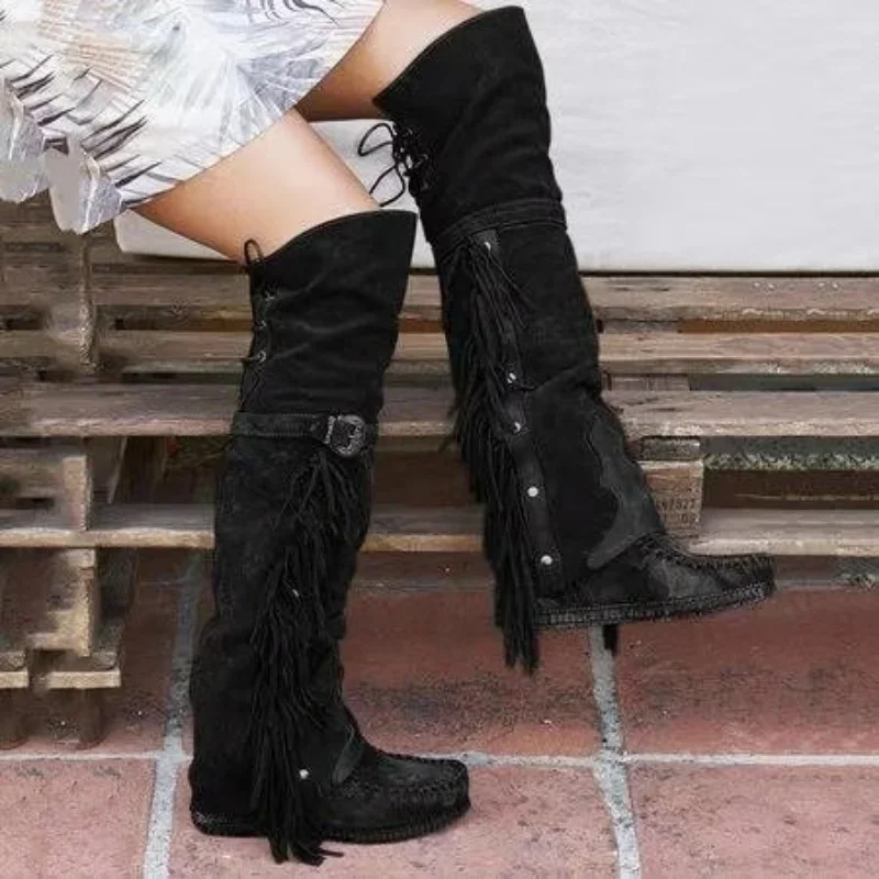 Botas bohemias hasta la rodill - Ethnic Fashion reseña y precio