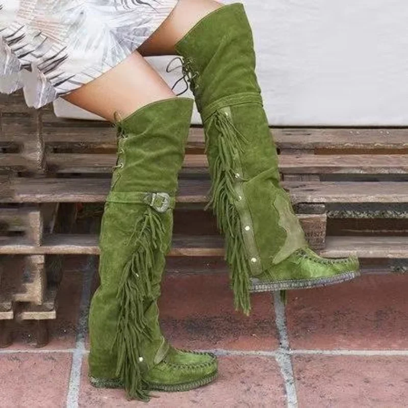 Botas bohemias hasta la rodill - Ethnic Fashion reseña y precio