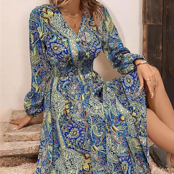 Vestido holgado de manga larga - Ethnic Fashion For Ladies reseña y precio