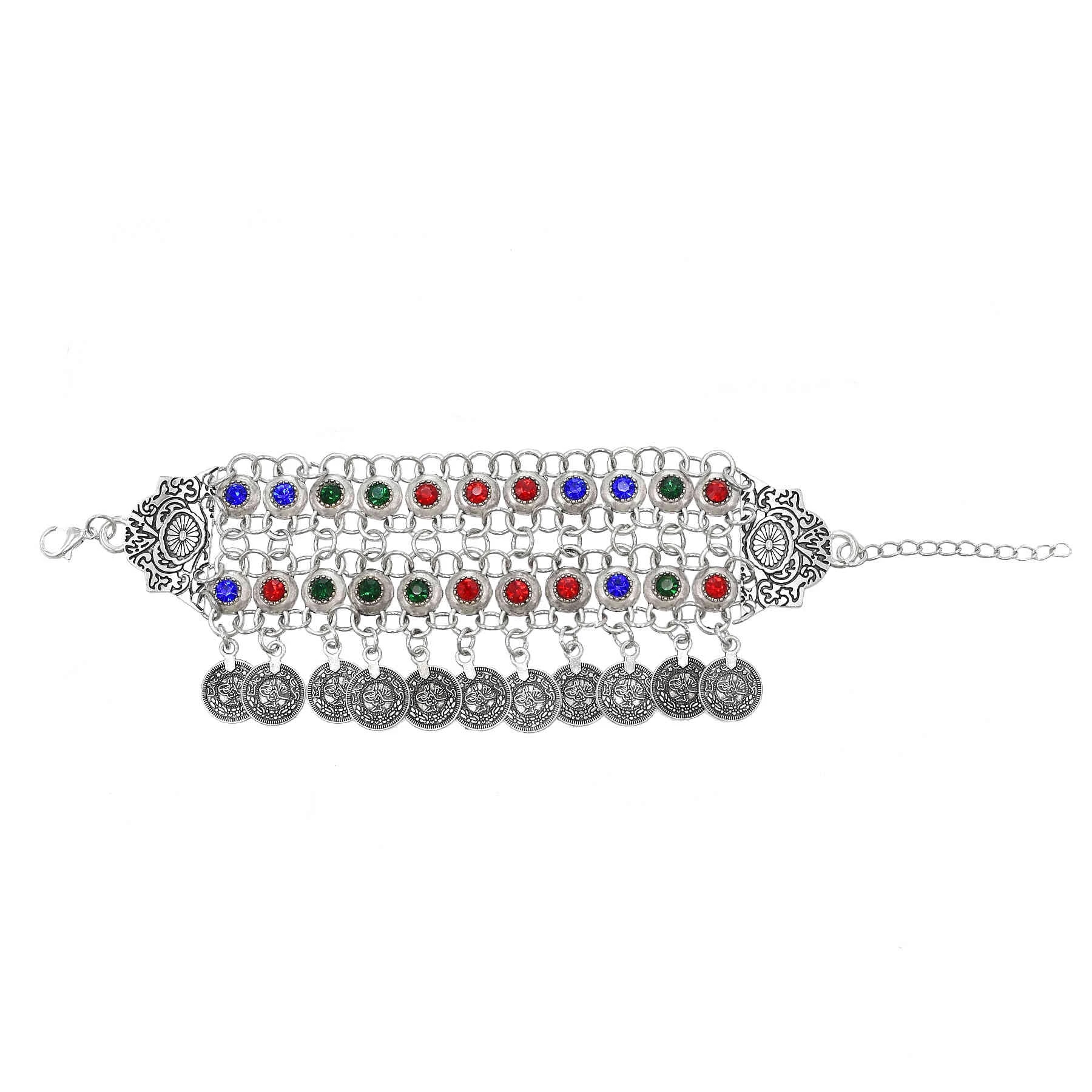 Pulsera de monedas de cristal  - Ethnic Fashion Pakistan reseña y precio