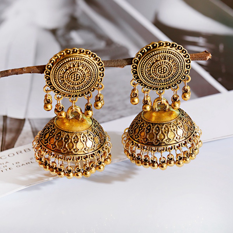 Pendientes étnicos de campanas - Ethnic Indian Fashion reseña y precio