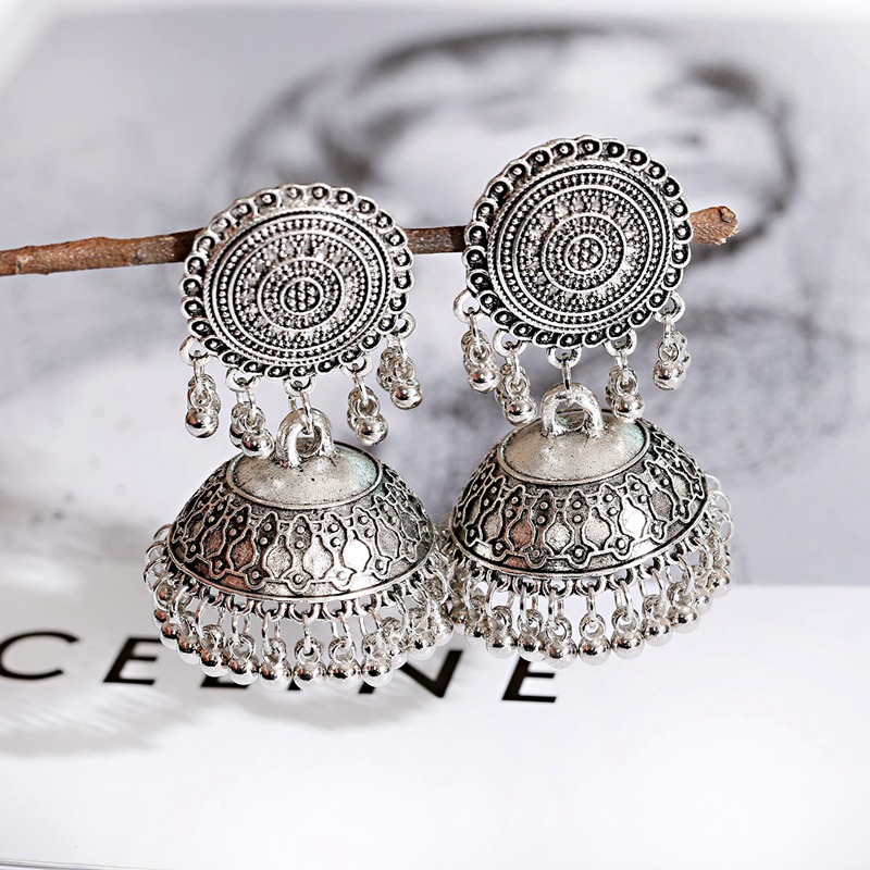 Pendientes étnicos de campanas - Ethnic Indian Fashion reseña y precio