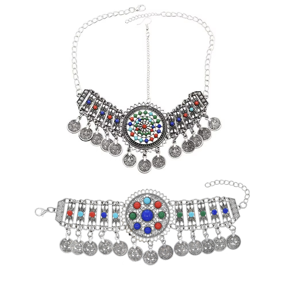 Conjunto de collar y pulsera d - Ethnic Fashion Pakistan reseña y precio