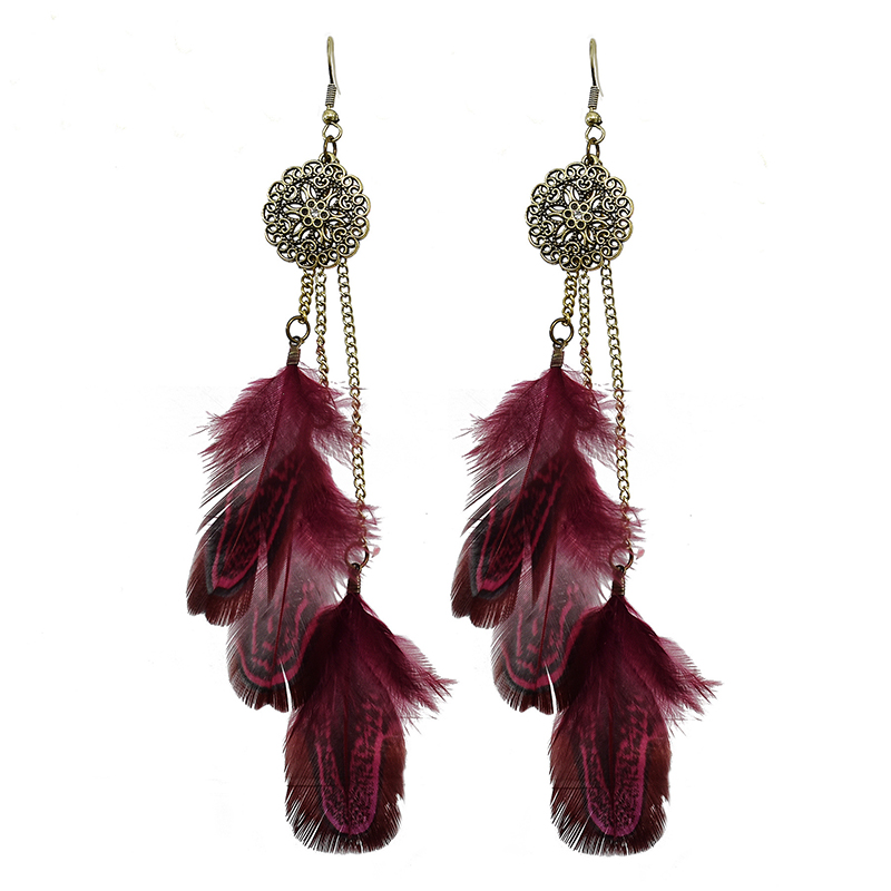 Pendientes de plumas bohemias  - Ethnic Indian Fashion reseña y precio