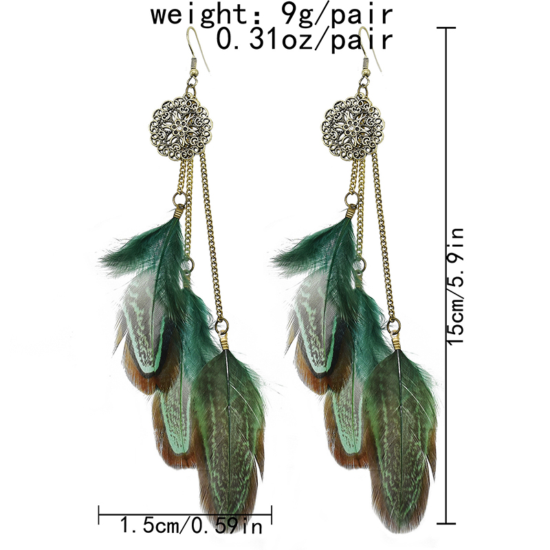 Pendientes de plumas bohemias  - Ethnic Indian Fashion reseña y precio