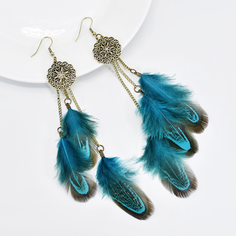 Pendientes de plumas bohemias  - Ethnic Indian Fashion reseña y precio