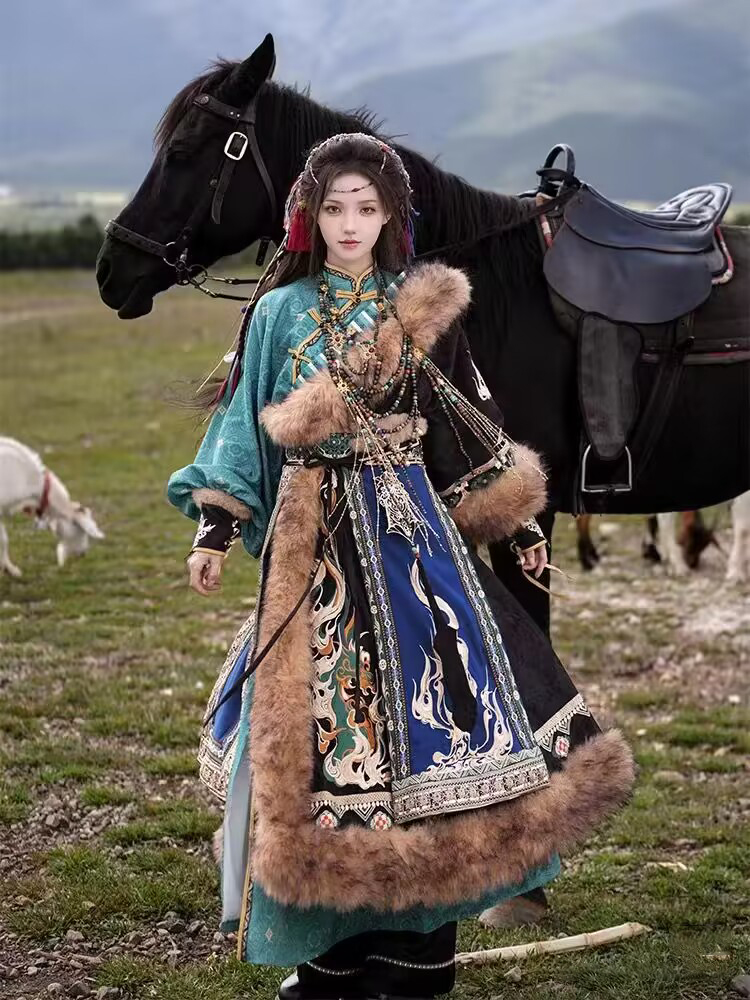 Traje Tibetano para Mujer, Nue - Ethnic Fashion Photography reseña y precio