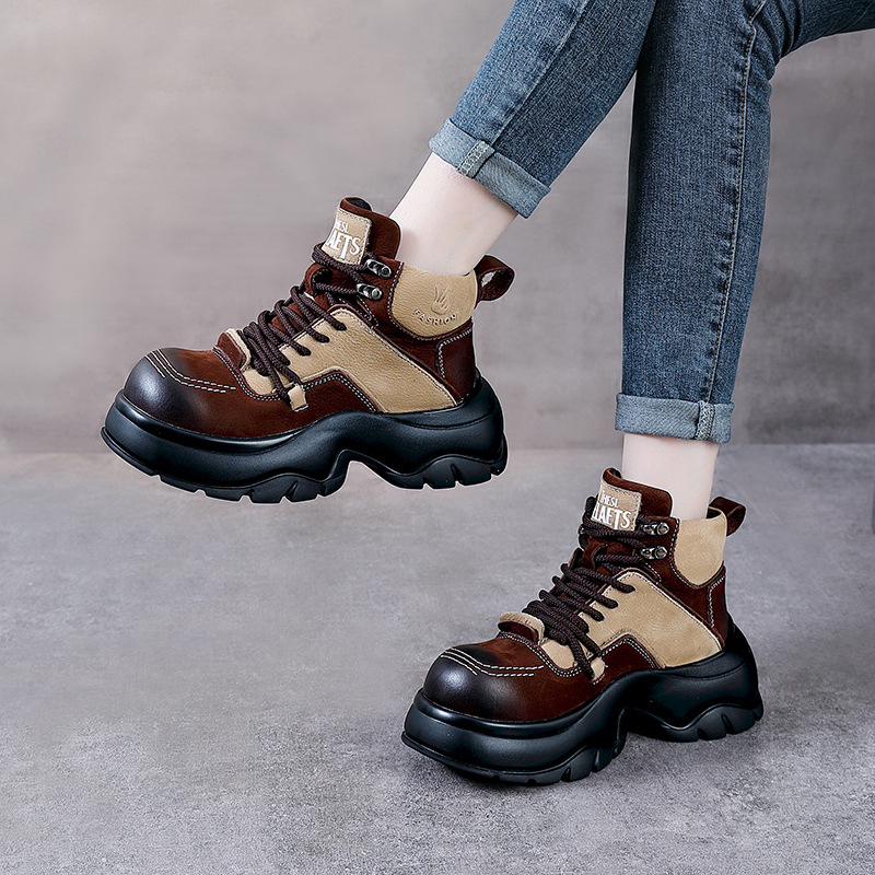 Botas de moda con cuña de cuer - Ethnic Fashion reseña y precio