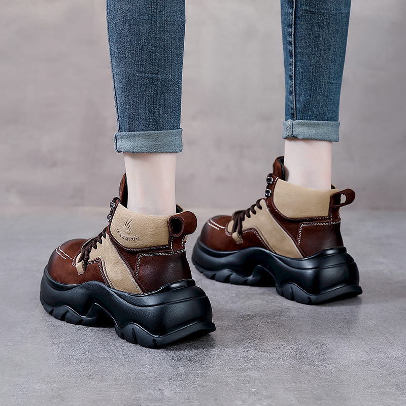 Botas de moda con cuña de cuer - Ethnic Fashion reseña y precio